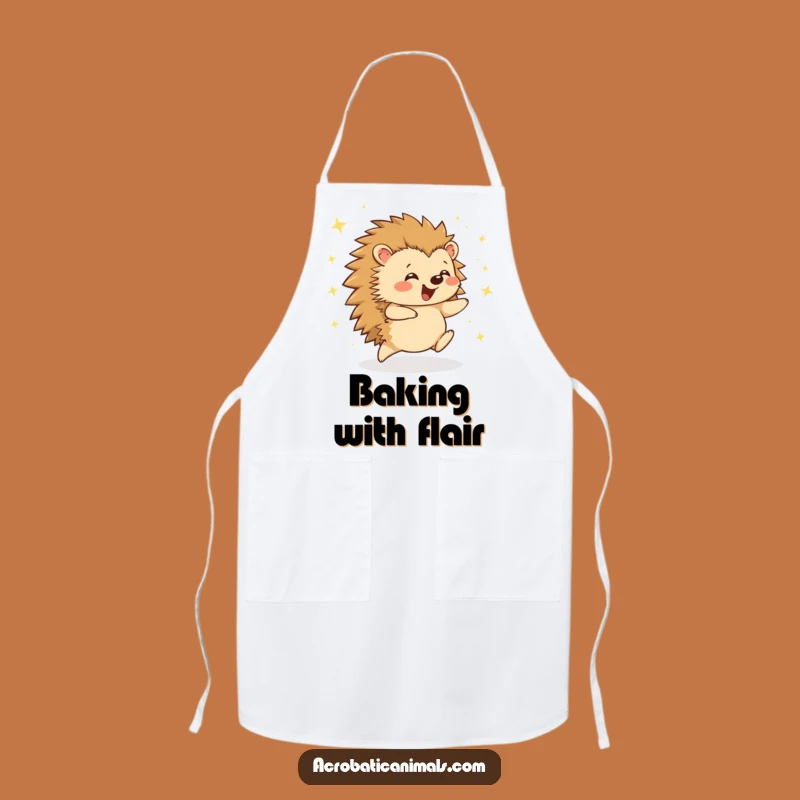 Funny Hedgehog Cartwheel Apron - Sparkle Chef Hedgehog, Hilarious Kitchen Humorous Gift