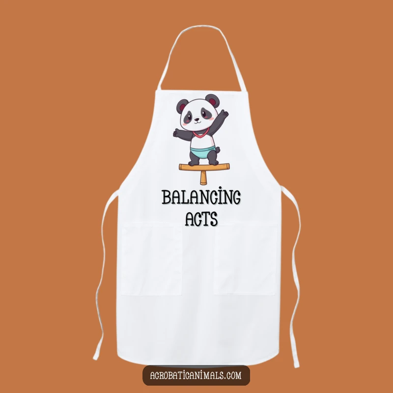 Funny Gymnast Panda Apron - Confident Chef Wear for Balanced Kitchen Adventures