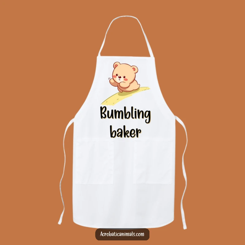 Funny Tumbling Bear Cub Apron - Cute Chef Wear for Playful Kitchen Adventures