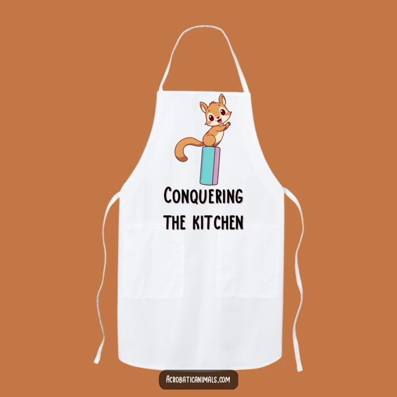 Funny Squirrel Climbing Apron - Determined Chef, Hilarious Kitchen Challenge Gift