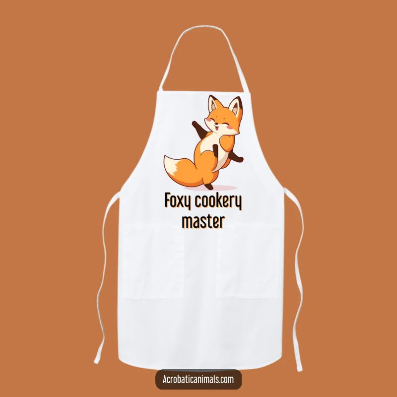 Funny Fox Apron: Playful Cartwheel Kitchen Wear, Perfect Chef's Funny Gift