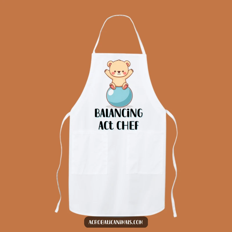 Funny Bear Cub Yoga Ball Apron: Cook Up Laughs in the Kitchen