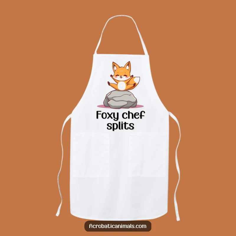 Funny Fox Split Apron: Cook with Rock Acrobat Flair, Ideal Funny Gift