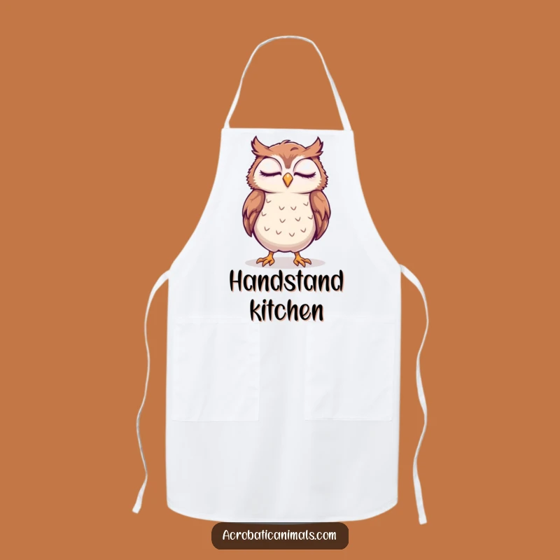 Funny Sleepy Owl Handstand Apron: Cook with Drowsy Determination