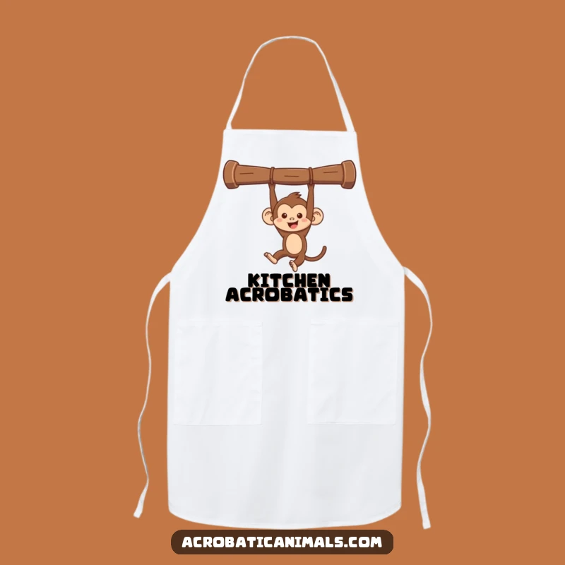 Funny Monkey Swinging Apron - Mischievous Chef, Hilarious Kitchen Acrobat Gift