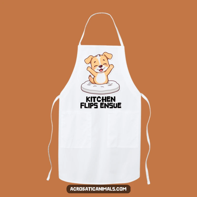 Funny Puppy Flip Apron: Chef's Fun Gymnastics Wear for the Kitchen!