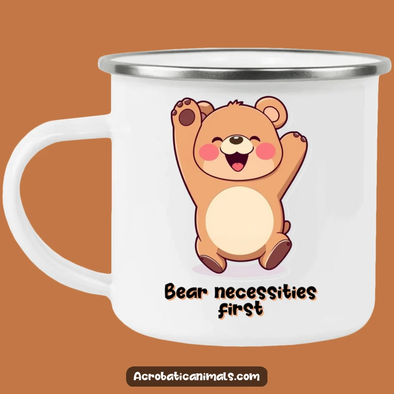 Funny Bear Camping Mug: Durable Somersault Cup, Perfect Outdoor Funny Gift