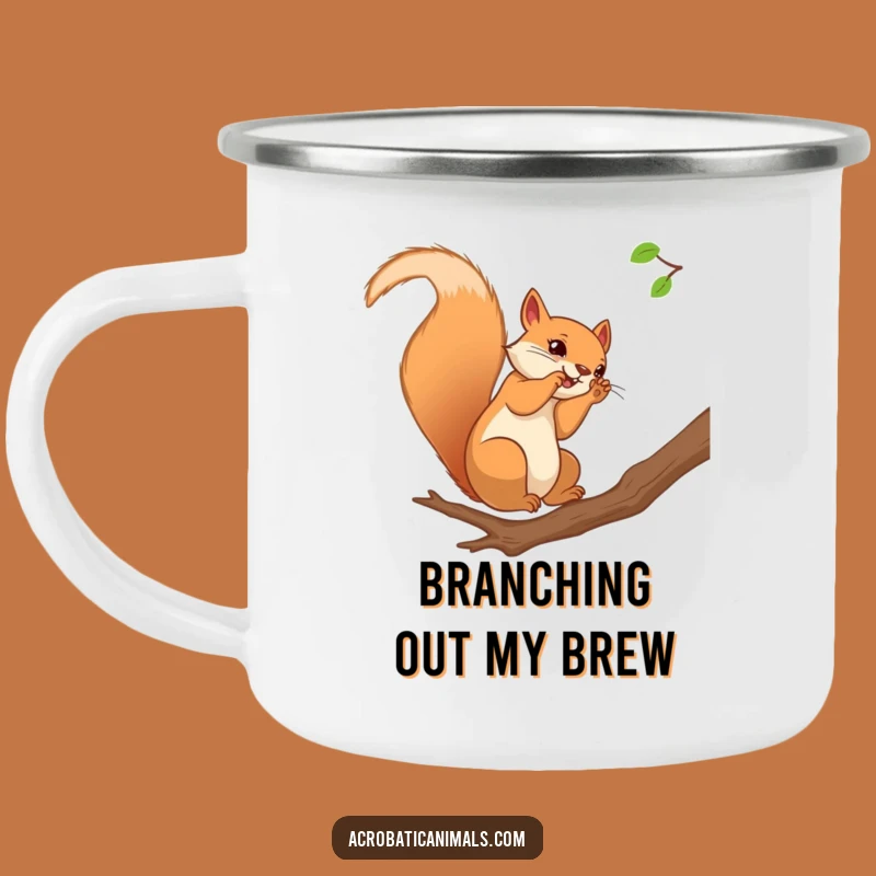 Funny Squirrel Somersault Camping Mug - Trailside Chuckles, Outdoor Gift!