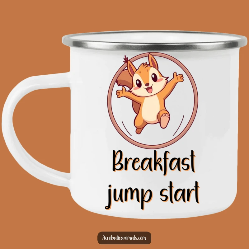 Funny Squirrel Hoop Camping Mug: Determined Acorn Drinkware, Perfect Funny Gift