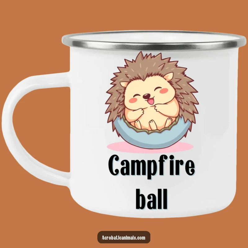 Funny Hedgehog Ball Camping Mug - Cozy Outdoor Fun