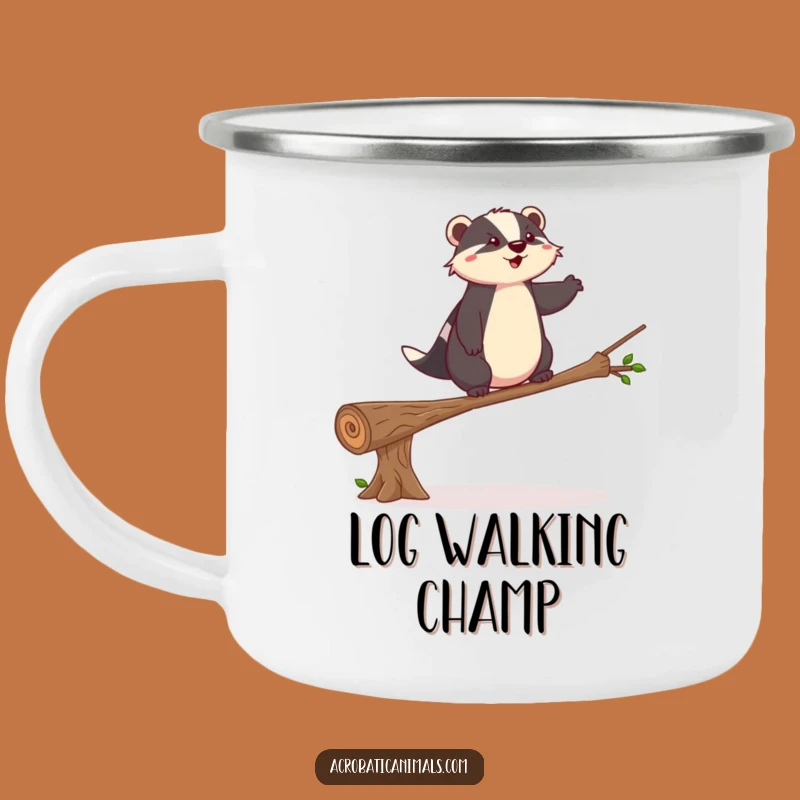 Funny Badger Balance Camping Mug: Sip with Steadiness on Adventures, a Funny Gift