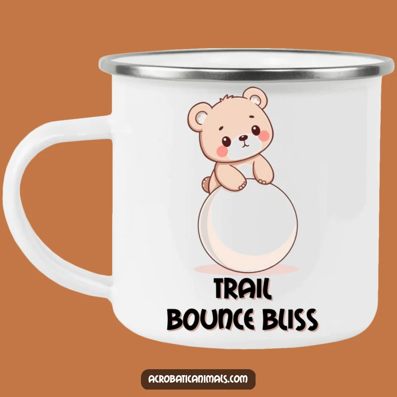 Funny Bear Cub Bouncy Ball Camping Mug - Adventure & Fun