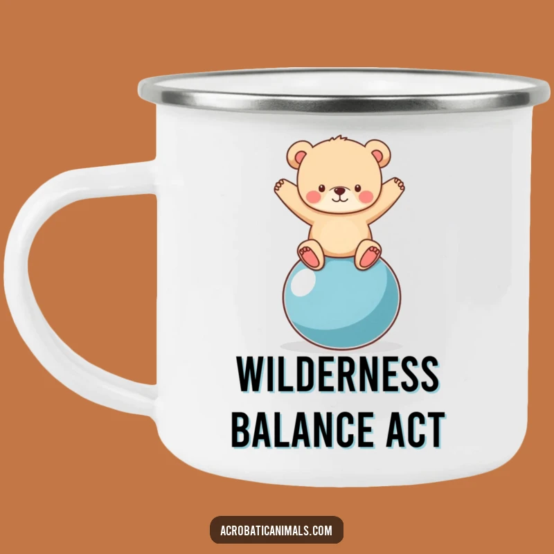 Funny Bear Cub Yoga Ball Camping Mug: Trail Laughs Guaranteed