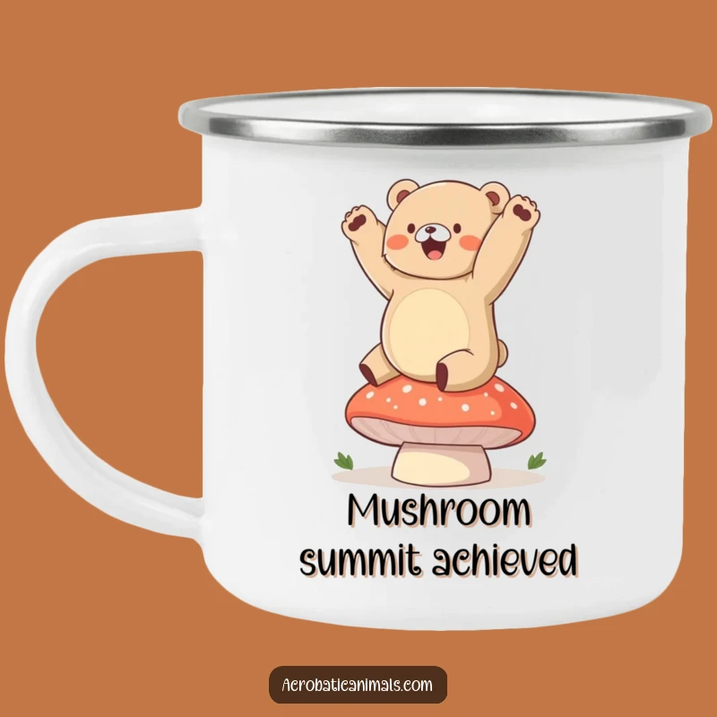 Funny Bear Handstand Camping Mug: Forest Fun for Your Adventures
