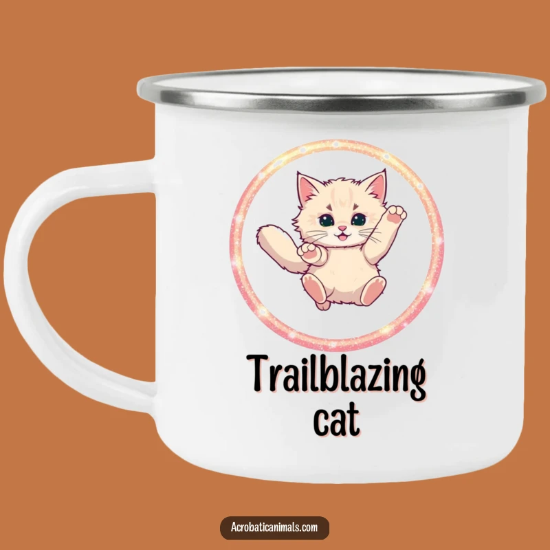 Funny Cat Hoop Leap Camping Mug: Adventures with Feline Audacity