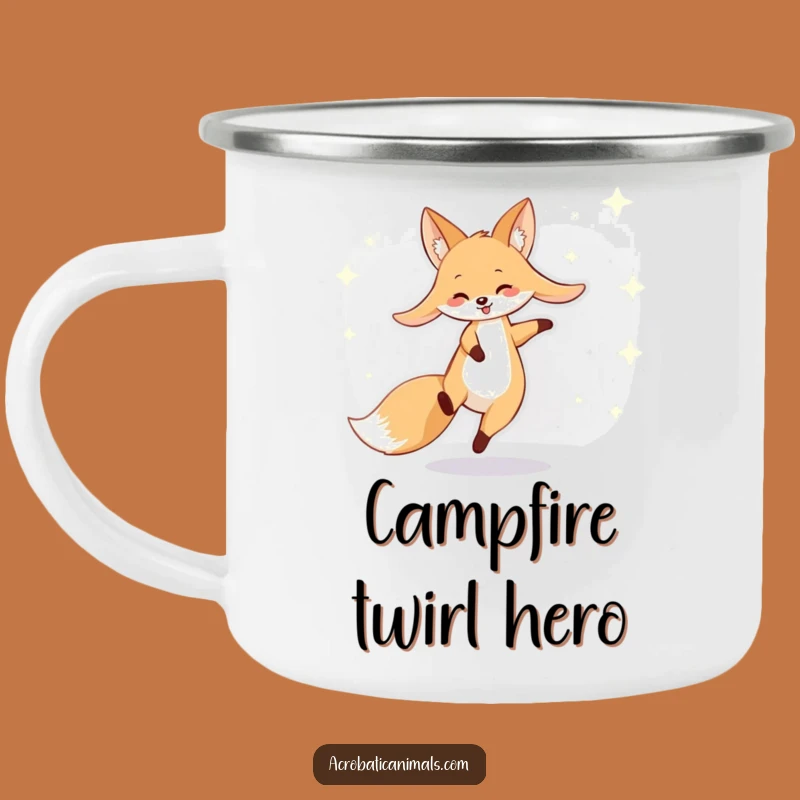 Funny Fox Cartwheel Camping Mug: Starlight Adventures and Humor