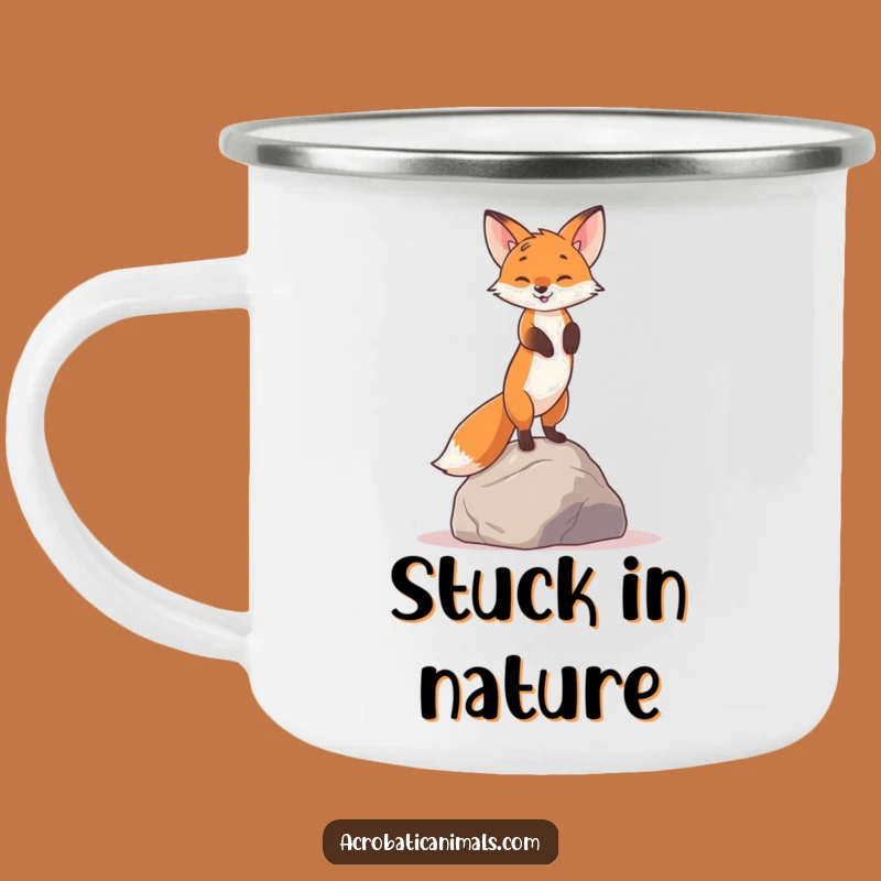 Funny Fox Handstand Camping Mug - Outdoor Acrobatic Fun