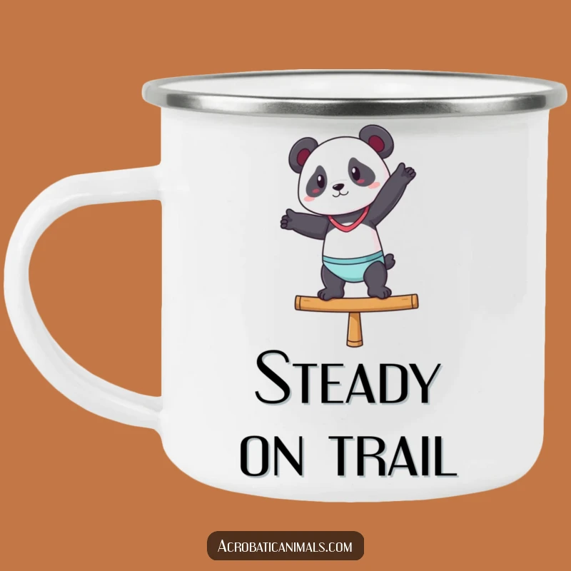 Funny Gymnast Panda Camping Mug - Confident & Hilarious Trail Drinkware