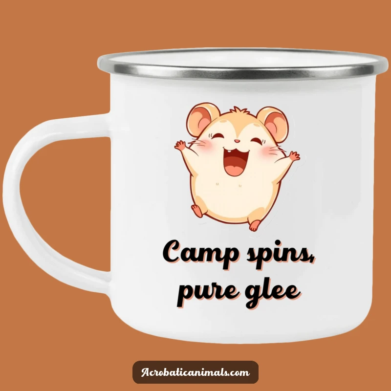 Funny Hamster Flip Camping Mug: Adventure with Rolling Fun!