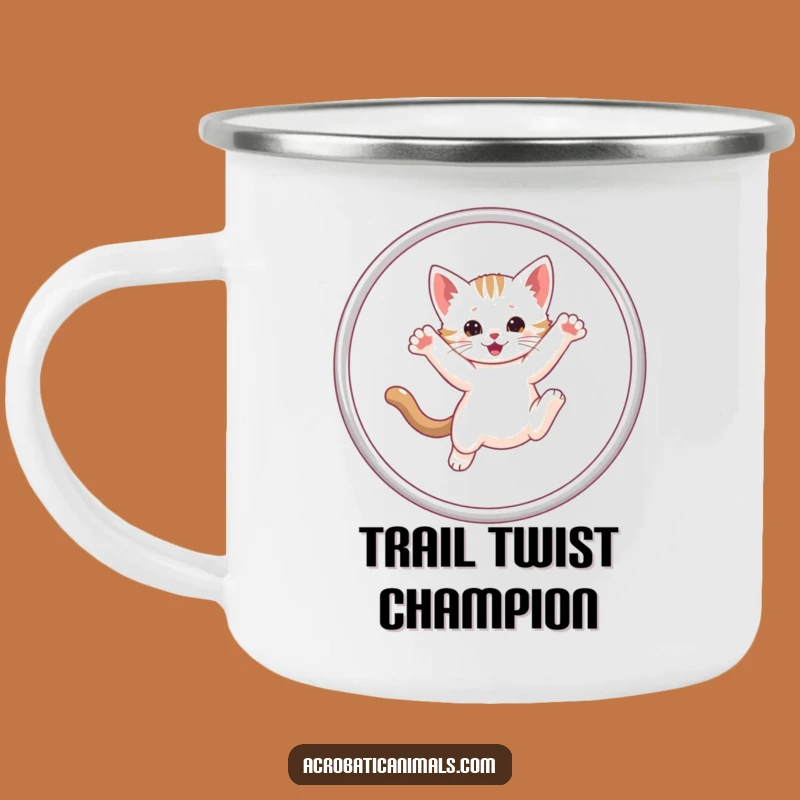 Funny Kitten Hula Hoop Camping Mug: Enjoy Drinks with Cute Pet Humor Outdoors, a Great Funny Gift