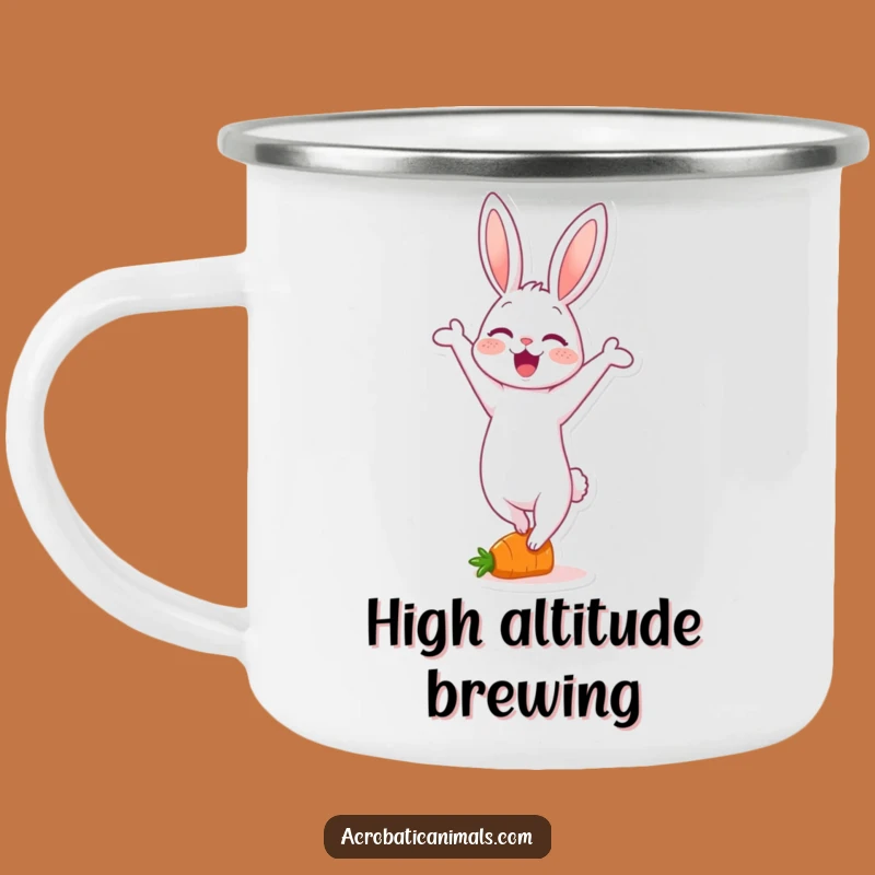 Funny Rabbit Handstand Camping Mug: Adventure with Carrot Acrobat Spirit, Perfect Gift