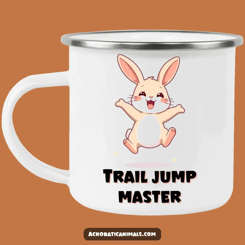 Funny Rabbit Jump Camping Mug: Outdoor Fun with Bunny Spirit, a Great Funny Gift