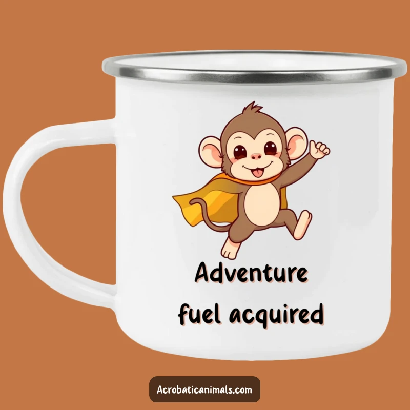Funny Superhero Monkey Camping Mug - Adventure Fuel for Outdoor Fun