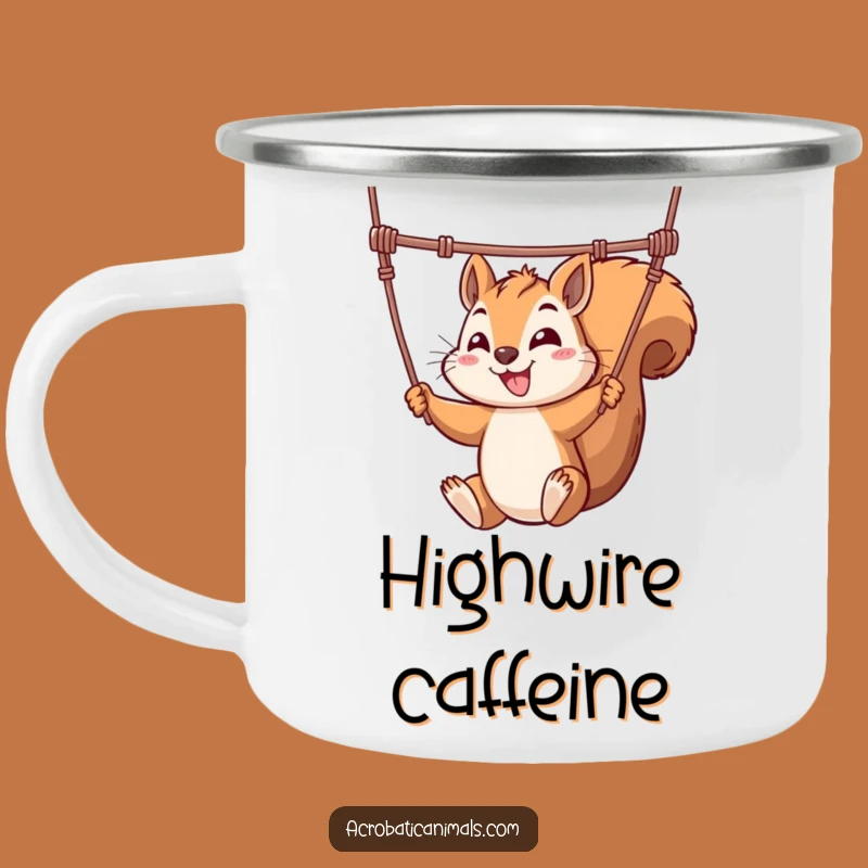 Funny Squirrel Trapeze Camping Mug - Outdoor Acrobat Drinkware, Perfect Funny Gift