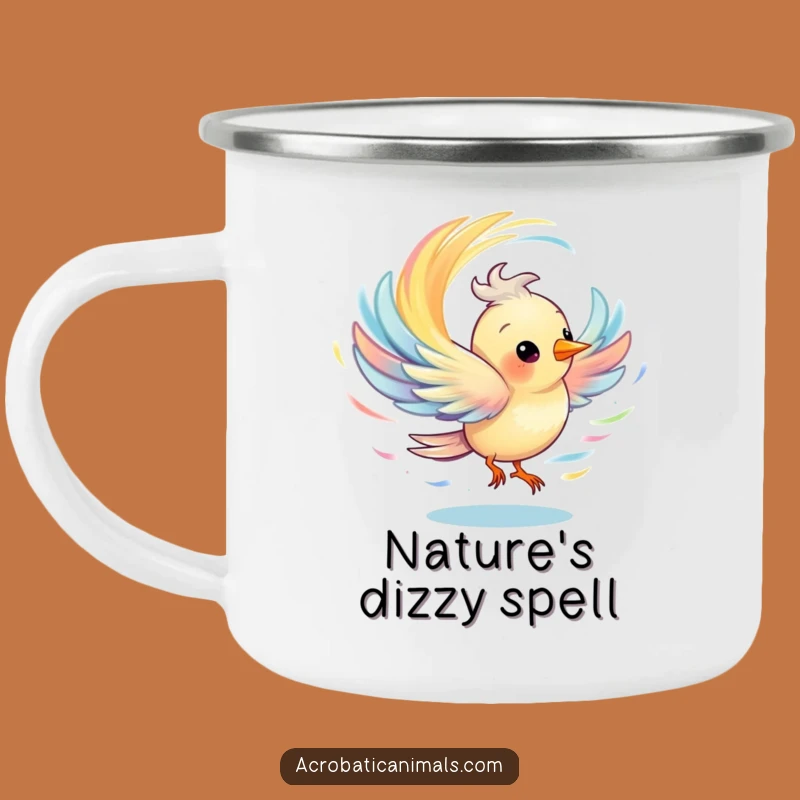 Funny Spinning Bird Camping Mug - Colorful & Whimsical Drinkware for Adventures