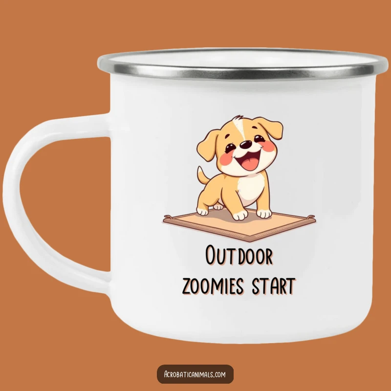 Funny Puppy Exercise Camping Mug: Enjoy Outdoors with Doggy Fun, a Perfect Funny Gift