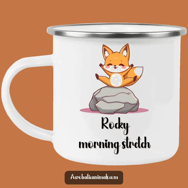 Funny Fox Split Camping Mug: Adventure with Rock Acrobat Spirit, Perfect Gift
