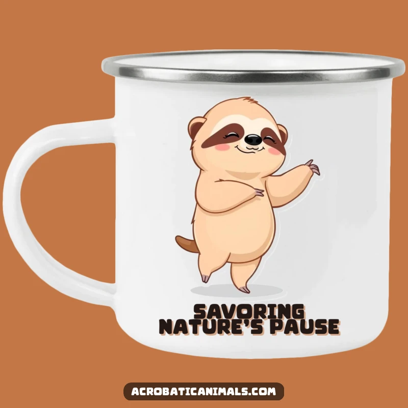 Funny Sloth Ballet Camping Mug - Slow Grace Adventure, Hilarious Outdoor Dancer Gift