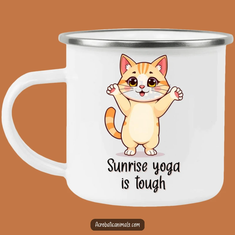 Funny Cat Handstand Camping Mug: Proud Feline Drinkware, Perfect Funny Gift