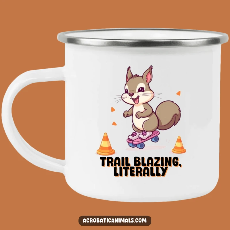 Funny Squirrel Roller Skates Camping Mug - Adventure Fuel for Outdoor Fun