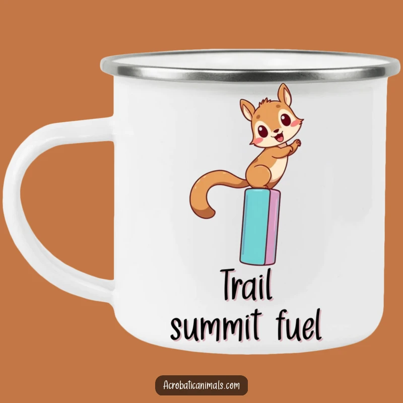 Funny Squirrel Climbing Camping Mug - Determined Explorer, Hilarious Outdoor Adventure Gift