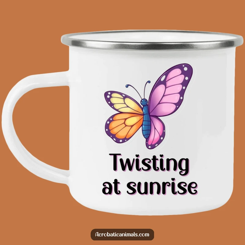 Funny Butterfly Twist Camping Mug - Nature's Grace, Outdoor Gift!