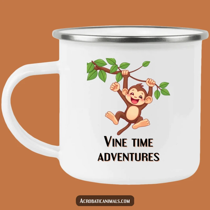 Funny Monkey Camping Mug: Durable Vine Swing Cup, Perfect Outdoor Funny Gift