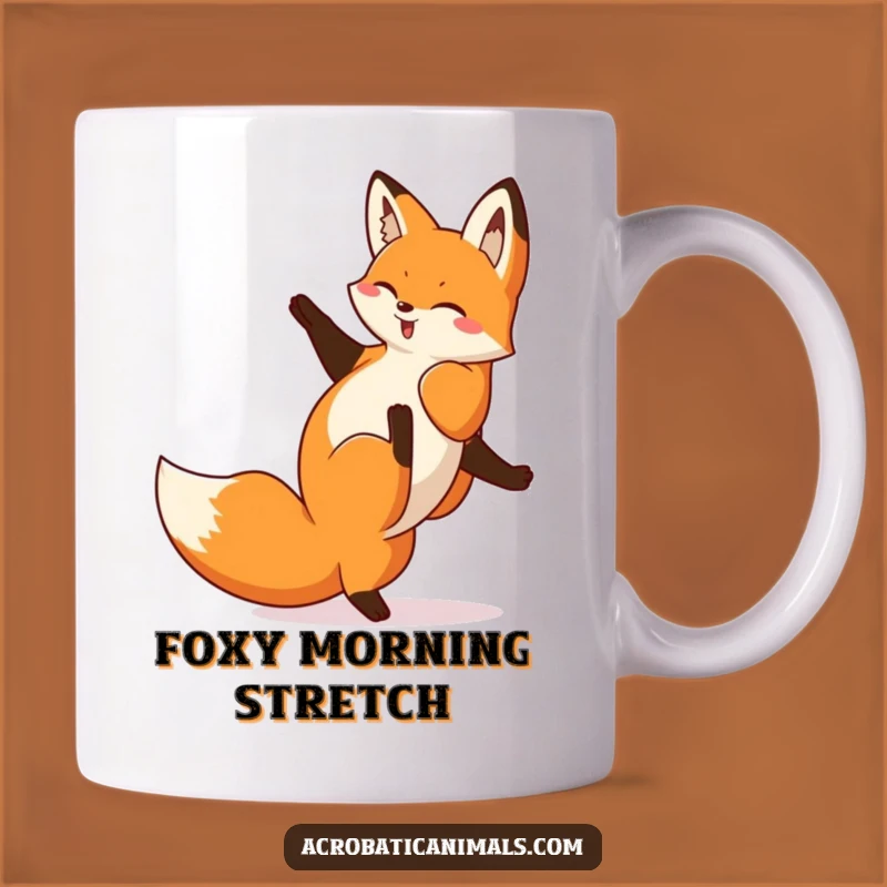 Funny Fox Cartwheel Mug: Playful Acrobat, Perfect Gift for Energetic Souls