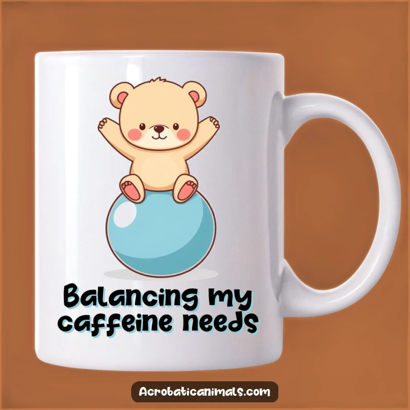 Funny Bear Cub Yoga Ball Mug: Hilarious Gift for Fitness Fun Lovers