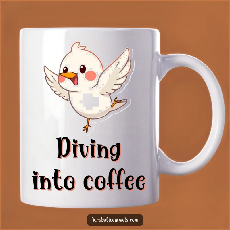 Funny Bird Dive Mug - Hilarious Feathered Friend Gift