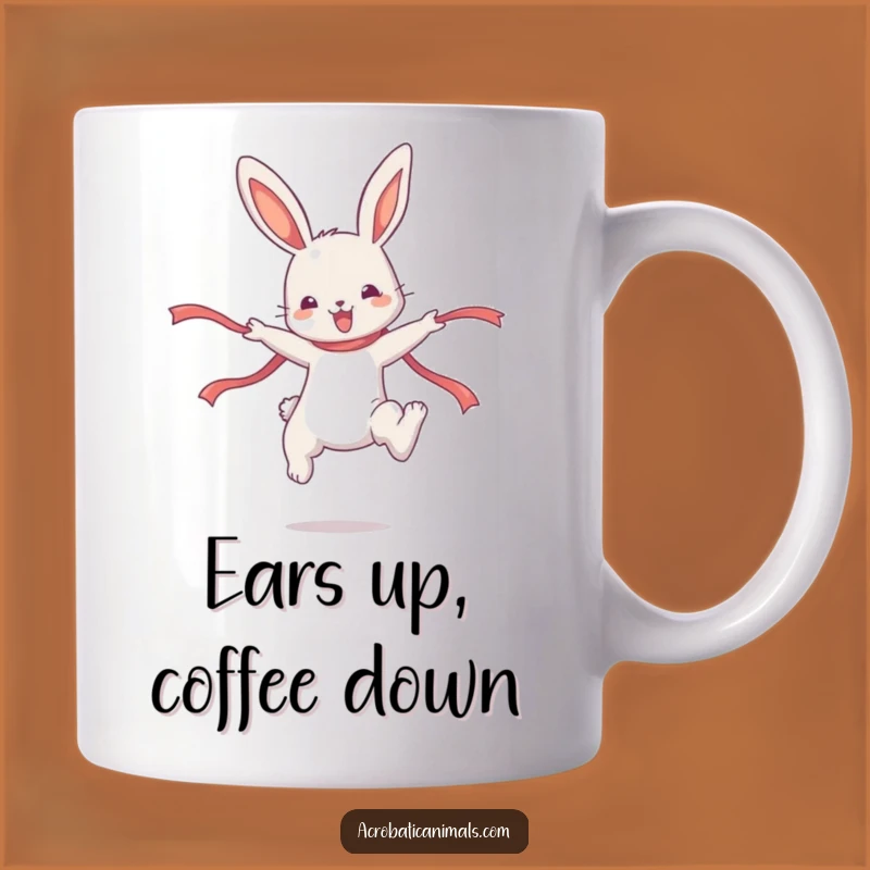Funny Bunny's High Jump Mug: A Hilarious Gymnastics Gift for Bunny Lovers!