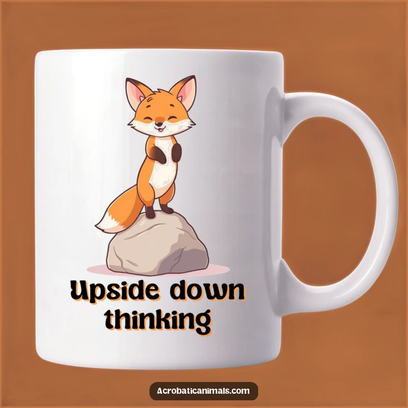 Funny Fox Handstand Mug - Quirky Animal Acrobatics Gift