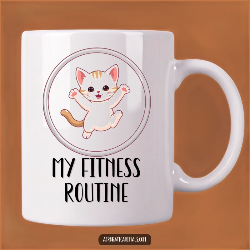 Funny Kitten Hula Hoop Mug: Adorable Pet Fun for Your Morning Coffee, a Perfect Gift