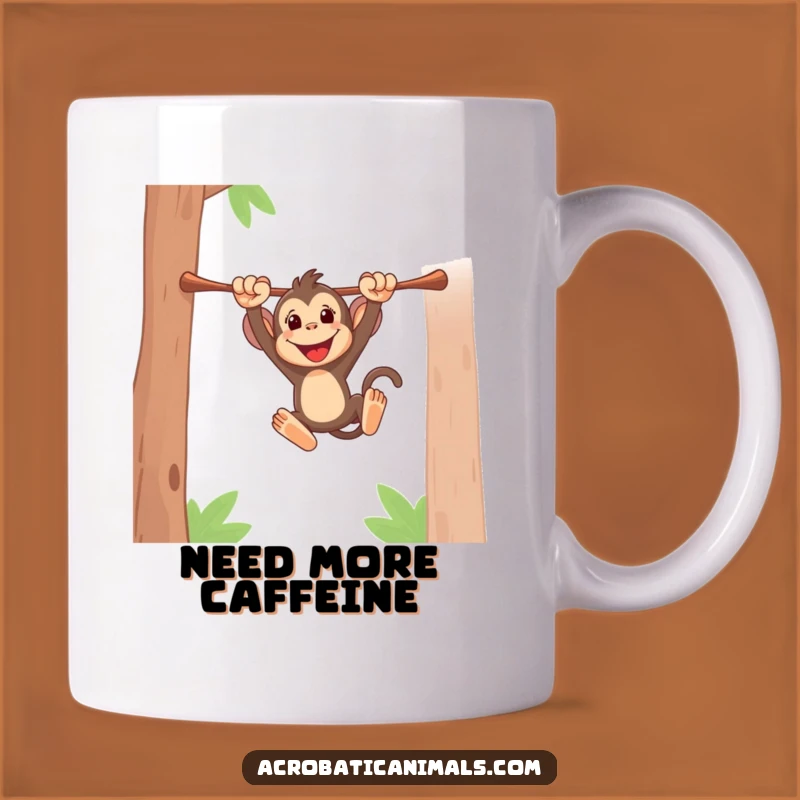 Funny Monkey Swinging Mug: Energetic Primate Bar Fun, Perfect Funny Gift