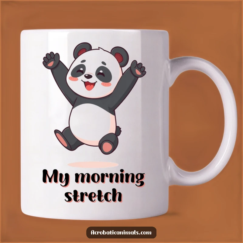 Funny Panda Acrobat Mug: Joyful Split Jump, Perfect Gift for Yoga Lovers