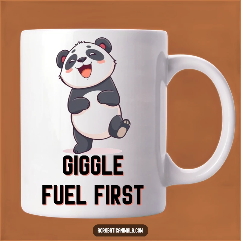 Funny Panda Cartwheel Mug: Giggling Bamboo Bear Fun, Perfect Funny Gift