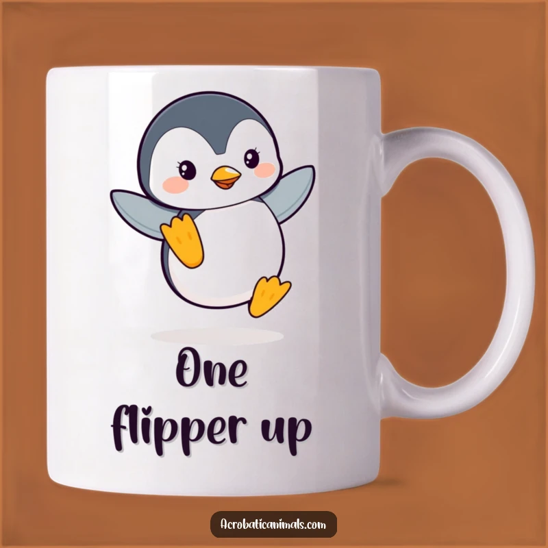 Funny Penguin Flipper Balance Mug: Graceful Leaper, Perfect Gift for Wobbly Friends