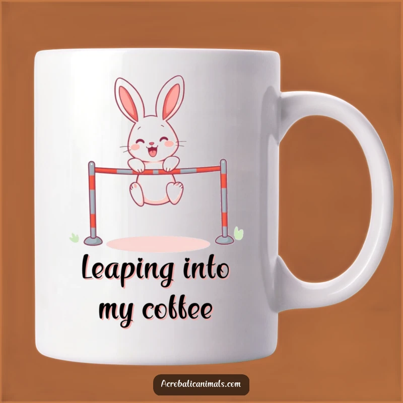 Funny Rabbit High Jump Mug: Hilarious Athlete Rabbit Makes a Perfect Funny Gift