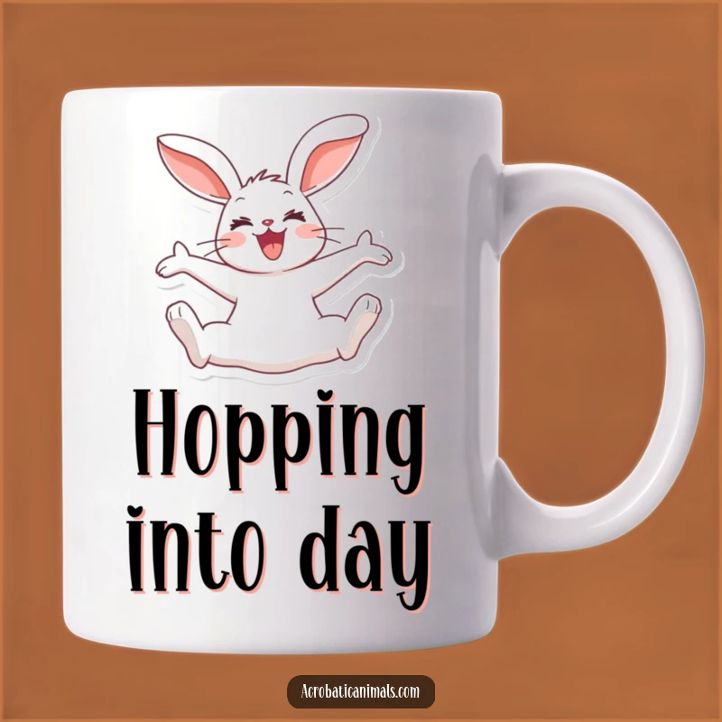 Funny Rabbit Split Jump Mug: Joyful Floppy Ears Gift for Animal Lovers