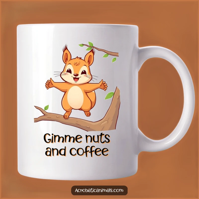 Funny Squirrel Leap Mug: Playful Squirrely Fun Makes a Perfect Funny Gift